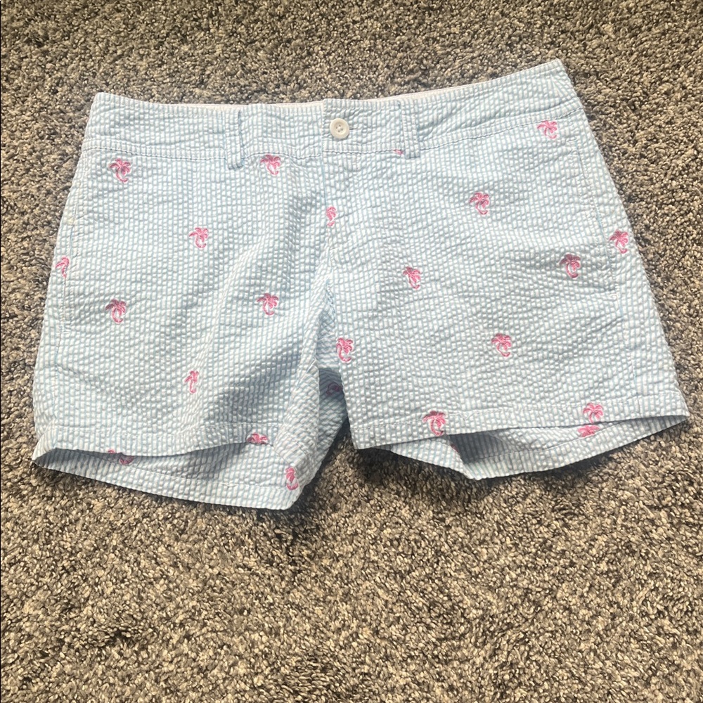 Lilly Pulitzer Seersucker Palm Tree Shorts size 8